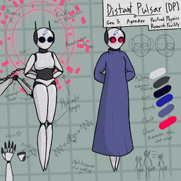 ambiguous_gender bald breasts clothing featureless_breasts female front_view hands_behind_back machine nude simple_background solo standing text toony scaredykat rain_world videocult distant_pulsar_(scaredykat) fan_character humanoid iterator_(rain_world) robot 1:1 english_text model_sheet shaded simple_shading