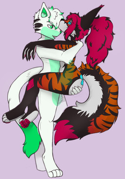 anthro bodily_fluids cum cum_inside duo genital_fluids male male/male mintkatt sex ignisbatt zod canid canine canis domestic_cat domestic_dog felid feline felis fox hybrid mammal absurd_res hi_res