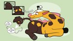 after_transformation blush blush_lines breath comic_panel dialogue licking panting speech_bubble text tongue tongue_out transformation upside_down_transformation trevor-fox nintendo pokemon generation_2_pokemon girafarig pokemon_(species) 16:9 comic widescreen