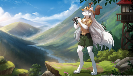 5_fingers ambiguous_gender anthro biped bottomwear breasts brown_body brown_fur brown_tail clothed clothed_anthro clothed_female clothing duo female feral fingers front_view fully_clothed fully_clothed_anthro fully_clothed_female fur grey_hair hair holding_object long_hair outside quadruped size_difference smile standing tail text topwear white_body white_fur white_tail conditional_dnp narikusha tom_fischbach twokinds mrs._nibbly raine_silverlock keidran mammal rodent sciurid tree_squirrel 2025 7:4 digital_drawing_(artwork) digital_media_(artwork) hi_res url female_(lore)