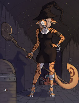 anthro barbarian barefoot clothing dungeon duo feet female female/female hat headgear headwear magic magic_user slightly_chubby slightly_chubby_female staff wide_hips witch witch_costume witch_hat umpherio dungeons_and_dragons hasbro wizards_of_the_coast beer_(threereddots) kaguya_(umpherio) ailurid felid leopard mammal mimic pantherine red_panda absurd_res hi_res