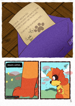 anthro blush field gasp heart_symbol letter male rutting solo text walking alexboom11 comet_kat mob_entertainment poppy_playtime smiling_critters dogday_(poppy_playtime) canid canine mammal absurd_res comic english_text hi_res