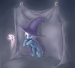 clothing female feral flower hair hat headgear headwear horn magic plant purple_eyes solo tarp white_hair noel_(artist) friendship_is_magic hasbro my_little_pony mythology trixie_(mlp) equid equine mammal mythological_creature mythological_equine unicorn