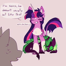 bodily_fluids breath_powers chest_tuft duo elemental_manipulation featureless_face female feral fire fire_breathing fire_manipulation horn male male/female speech_bubble sweat sweatdrop text tuft keisy friendship_is_magic hasbro my_little_pony mythology spike_(mlp) twilight_sparkle_(mlp) dragon equid equine mammal mythological_creature mythological_equine mythological_scalie scalie unicorn 1:1 english_text hi_res