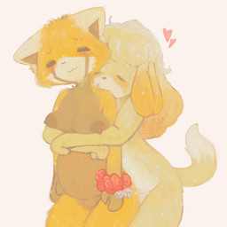 accessory anthro areola bell belly duo eyes_closed female female/female fur fur_markings hair_accessory hair_down hair_tie heart_symbol hug kissing markings navel nipples nude nude_anthro nude_female orange_body orange_fur raised_tail scrunchie simple_background star tail text white_background yellow_body yellow_fur conduitcore aggretsuko animal_crossing nintendo sanrio isabelle_(animal_crossing) retsuko ailurid canid canine canis domestic_dog mammal red_panda shih_tzu toy_dog 1:1 2023 english_text hi_res redraw