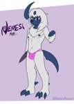 anthro clothing fist holding_object holding_weapon male nipples nude panties scar solo underwear weapon divided-raccoon nintendo pokemon nemesi absol generation_3_pokemon pokemon_(species) hi_res