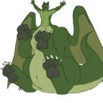 5_fingers 5_toes black_paws feet fingers fur green_body green_fur male male_taur membrane_(anatomy) membranous_wings multicolored_body multicolored_fur nude nude_male nude_taur orange_eyes simple_background sitting small_upper_body smile solo tail toes wings anonymous_artist slinkydragon_(colorist) mythology pete's_dragon pete's_dragon_(2016) elliot_(pete's_dragon) dragon dragon_taur mythological_creature mythological_scalie scalie taur 1:1 2019 hi_res