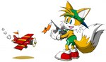 2_tails aircraft airplane anthro backwards_hat bottomwear clothing controller footwear hat headgear headwear male multi_tail remote_control shoes shorts simple_background solo tail toy vehicle white_background sunwolf sega sonic_the_hedgehog_(series) miles_prower canid canine fox mammal 2022 hi_res