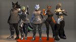 5_fingers abs anthro armor athletic athletic_anthro athletic_male black_body black_fur black_nose blue_body blue_scales boots bottomwear breastplate breasts brown_body brown_fur chainmail clothed clothed_anthro clothed_female clothed_male clothing female fingers footwear fur gauntlets gloves greaves green_body green_scales group handwear humanoid_hands male multicolored_body multicolored_fur pants pauldron scales shoes standing topless topless_anthro topless_male two_tone_body two_tone_fur petruz petruz_(modeler) mythology canid canine canis dobermann domestic_dog dragon hybrid lizard mammal mythological_creature mythological_scalie pinscher reptile scalie snake wolfdog 3d_(artwork) digital_media_(artwork) hi_res source_filmmaker_(artwork)