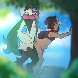 abdominal_bulge against_natural_surface against_surface against_tree anal anal_penetration anthro anthro_penetrating anthro_penetrating_human anthro_penetrating_male blush duo erection femboy femboy_penetrated from_behind_position fur green_body green_fur human_on_anthro human_penetrated interspecies light_body light_skin male male/male male_anthro male_human male_on_anthro male_on_human male_penetrated male_penetrating male_penetrating_human male_penetrating_male obscured_penetration outside_sex penetration pink_eyes plant sex standing standing_sex tree mikasastray nintendo pokemon generation_9_pokemon human mammal meowscarada pokemon_(species) hi_res