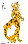 5_fingers anthro big_breasts blonde_hair blue_eyes breasts brown_spots butt eyebrows female fingers hair leopard_spots looking_at_viewer markings non-mammal_breasts nude simple_background smile solo spots spotted_body standing teeth white_background yellow_body pk_artist ania_leopardshark_(pk) fish ground_shark leopard_shark marine shark triakid 2022 digital_drawing_(artwork) digital_media_(artwork) signature