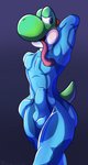 anthro bulge clothing condom_suit genitals latex latex_clothing latex_skinsuit male penis rubber_clothing skinsuit solo tight_clothing zero_suit mazilion mario_bros metroid nintendo super_smash_bros. dinosaur green_yoshi prehistoric_species reptile scalie yoshi absurd_res hi_res