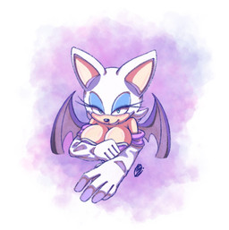 anthro armwear big_breasts big_ears breasts cleavage clothed clothing elbow_gloves female gloves handwear light_body light_skin looking_at_viewer makeup membrane_(anatomy) membranous_wings smile solo teasing wings innotsu sega sonic_the_hedgehog_(series) rouge_the_bat bat mammal hi_res
