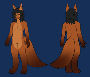 anthro brown_body brown_fur eyewear fading fur glasses male solo eskart jonax_brown-fox canid canine fox mammal absurd_res alpha_channel flat_colors hi_res model_sheet
