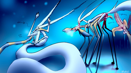6_legs abdominal_bulge abstract_background anal anal_penetration animal_genitalia animal_vulva anus balls belly blind blue_background blush bodily_fluids bodily_noises breath butt canine_genitalia canine_vulva claws collar collar_pull disability duo erection female female_penetrated feral fur genitals glurk long_ears long_legs long_tail male male/female male_penetrating male_penetrating_female markings multi_leg multi_limb multi_nipple nipples nude onomatopoeia open_mouth oral_vore panting paws penetration penile penile_penetration penis pump_(sound_effect) rumbling_stomach sex sharp_teeth simple_background smile sound_effects striped_markings striped_tail stripes sweat sweatdrop tail tail_markings teeth teeth_showing text throbbing tongue vore vulva white_body white_fur l0veblood applejuice_(soft_bugg) ksyker_ringola deity divine_longkat domestic_cat felid feline felis mammal unknown_species 16:9 digital_media_(artwork) hi_res widescreen
