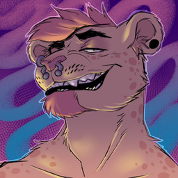 anthro barbell_piercing beard circular_barbell_piercing ear_piercing facial_hair facial_piercing freckles male nose_piercing nose_ring nostril_ring piercing ring_piercing septum_circular_barbell septum_piercing smile smiling_at_viewer smirk smirking_at_viewer solo spots synthwave fetishame felid lion mammal pantherine 1:1 hi_res icon