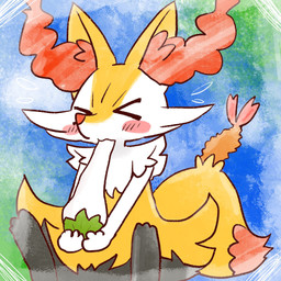 :3 >_< ambiguous_anthro ambiguous_gender anthro blush dipstick_tail eating eating_food eyes_closed food front_view leaf markings mochi object_in_tail shrimp_(food) simple_background sitting snout solo tail tail_markings annyui0611 nintendo pokemon braixen canid generation_6_pokemon mammal pokemon_(species) 1:1 2022 digital_drawing_(artwork) digital_media_(artwork) full-length_portrait hi_res japanese_description portrait translated_description