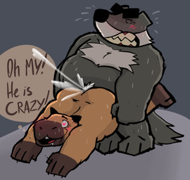 3_toes 4_fingers anal anthro blush bodily_fluids brown_body brown_fur butt cum duo ejaculation eyes_closed feet fingers fur genital_fluids grey_body grey_fur heart_eyes heart_symbol humanoid_hands male male/male overweight overweight_male sex toes bencomedion beastly_crimes beastly_crimes_(2024) chief_badger fan_character badger capybara caviid mammal mustelid musteline rodent 2026 hi_res