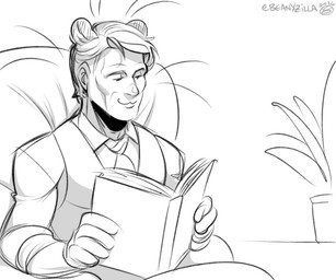 :3 accessory book chair cheekbones clothed clothing furniture hair holding_book holding_object human_and_animal_ears humanoidized male multi_ear necktie on_chair plant plant_pot potted_plant reading shirt simple_background sitting sitting_on_chair solo topwear vest whiskers white_background zillabean hannibal_(series) hannibal_lecter animal_humanoid felid felid_humanoid humanoid mammal mammal_humanoid pantherine pantherine_humanoid tiger_humanoid 6:5 digital_media_(artwork) monochrome sketch