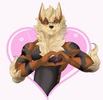 anthro checkoff eyewear gesture glass glasses heart_gesture heart_symbol male muscular muscular_male pose solo nintendo pokemon emarcanine arcanine generation_1_pokemon pokemon_(species) animated short_playtime