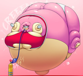 accessory air_inflation air_tank anthro belly belly_expansion big_belly big_breasts big_butt big_cheeks big_feet big_hands big_navel black_nose blush body_inflation bracelet breast_expansion breasts bulging_eyes butt butt_expansion cheek_expansion clothing dress expansion eye_expansion eyelashes feet female floating foot_expansion gloves gold_(metal) gold_bracelet gold_jewelry green_eyes hair hair_accessory hairband hand_expansion handwear hose hose_in_mouth hose_inflation huge_belly huge_breasts huge_butt huge_cheeks huge_feet huge_hands huge_navel hyper hyper_belly hyper_breasts hyper_butt hyper_inflation hyper_navel immobile inflation jewelry looking_down motion_lines multicolored_body navel navel_expansion outie_navel panties pink_background pink_body pink_ears pink_hair pink_tail puffed_cheeks red_clothing red_dress red_hairband scut_tail short_tail simple_background solo swelling tail tail_expansion tan_body tan_inner_ear three-quarter_view tight_clothing torn_clothing torn_dress two_tone_body uber_inflation underwear white_clothing white_gloves white_handwear white_panties white_underwear drakeinflates sega sonic_the_hedgehog_(series) amy_rose eulipotyphlan hedgehog mammal 2026 absurd_res colored digital_media_(artwork) hi_res shaded