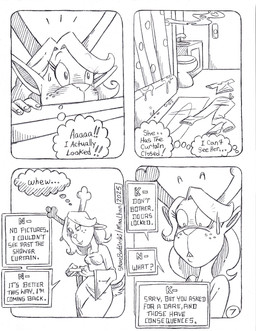 anthro bathing bathroom blush blush_lines breasts cellphone clothing electronics female freckled_face freckles horn nightgown outside phone shower showering small_breasts smartphone solo surprised text text_message circe_(artist) deltarune undertale_(series) noelle_holiday deer mammal new_world_deer reindeer comic english_text hi_res