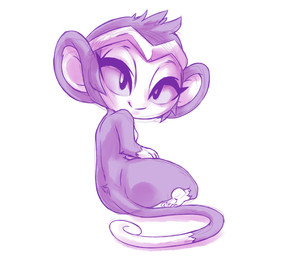 anthro bedroom_eyes biped crown feet female half-closed_eyes hand_on_hip head_tuft headgear looking_at_viewer narrowed_eyes nude seductive simple_background sitting smile solo tiara tuft white_background plagueofgripes shantae_(series) wayforward shantae_(monkey_form) haplorhine mammal monkey primate 2016 hi_res monochrome purple_theme