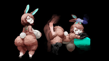 ambiguous_penetration anthro big_breasts big_butt bikini black_background blush bottomless breasts butt butt_grab clothed clothing disembodied_hand ear_pull faceless_character faceless_male female from_behind_position gloves group hand_on_butt handwear huge_breasts huge_butt human_on_anthro interspecies latex latex_clothing latex_gloves latex_handwear latex_legwear latex_stockings legwear looking_at_viewer male male/female penetration sex simple_background stockings string_bikini swimwear thick_thighs two-piece_swimsuit wide_hips mathc0re animal_crossing nintendo carmen_(animal_crossing) human lagomorph leporid mammal rabbit 2020 hi_res