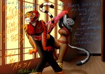 anthro clothing duo female female/female humiliation panties underwear wedgie the-killer-wc dreamworks kung_fu_panda master_tigress song_(kung_fu_panda) felid mammal pantherine snow_leopard tiger absurd_res hi_res