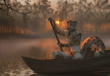 5_fingers anthro clothed clothing day detailed_background eyebrows eyelashes fingers fur hair male outside sky smile solo koul felid leopard mammal pantherine snow_leopard 2021 digital_media_(artwork)