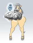 big_breasts breast_expansion breasts clothing ear_piercing ear_ring expansion female footwear grey_background grey_clothing grey_footwear grey_hair grey_high_heels hair high_heels huge_breasts humanoid_pointy_ears hyper hyper_breasts hyper_lips idol_(object) lip_expansion lips metallic_body nipples not_furry piercing platform_footwear platform_heels pointy_ears ring_piercing shoes simple_background solo surprised thick_lips transformation what lettuce_(artist) humanoid 2024 absurd_res hi_res