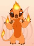 4_fingers 4_toes brown_claws brown_eyes brown_nose chest_tuft claws eyebrows eyelashes feet fingers fire flaming_hair flaming_tail fur looking_at_viewer no_sclera orange_body orange_fur pseudo_hair raised_eyebrow simple_background smile smirk solo standing tail toes tuft specky-arts disney lilo_and_stitch fan_character vela_(random-akatsuki-dude) alien experiment_(lilo_and_stitch) 2017 digital_media_(artwork) mixed_media signature