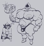 2023 5_fingers belly big_muscles big_nipples big_pecs bobthetanuki bulge cellphone clothed clothing darkner deltarune electronics ellipsis father_(lore) father_and_child_(lore) father_and_son_(lore) felid fingers grey_background group hi_res holding_cellphone holding_object holding_phone huge_muscles humanoid king_spade lancer_(deltarune) male mammal musclegut muscular muscular_humanoid muscular_male nipples open_mouth open_smile parent_(lore) parent_and_child_(lore) parent_and_son_(lore) pecs phone seam_(deltarune) simple_background smartphone smile son_(lore) spades_(suit) standing suit_symbol thong tongue tongue_out topless trio undertale_(series) underwear