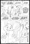 anthro bodily_fluids clothed clothing dialogue duo ears_back necktie pivoted_ears shirt speech_bubble sweat sweatdrop text topwear borba disney zootopia judy_hopps nick_wilde canid canine fox lagomorph leporid mammal rabbit red_fox true_fox 2019 black_and_white comic english_text monochrome sketch