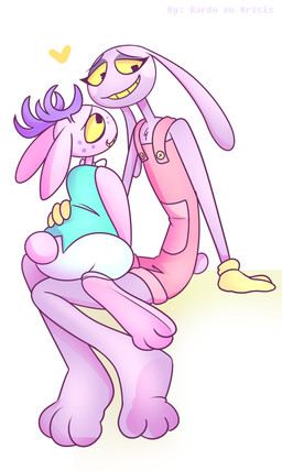 antlers clothed clothing female fur horn paws pink_body pink_fur purple_body purple_fur rabbit_ears scut_tail selfship short_tail tail yumeship bardo_en_krisis glitch_productions the_amazing_digital_circus jax_(tadc) animal_humanoid hare humanoid jackalope lagomorph lagomorph_humanoid leporid mammal mammal_humanoid rabbit absurd_res hi_res