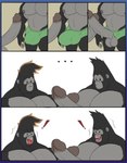 abs anthro aroused aroused_by_another aroused_face aroused_male aroused_smile balls barazoku bedroom_eyes biceps big_penis black_body black_fur briefs briefs_only clothed clothing criminal duo excited excited_expression excited_for_sex excited_male eye_contact fangs fangs_bared frottage fur gang gangster genitals green_briefs green_clothing green_underwear grinding huge_penis hyper hyper_genitalia hyper_penis imminent_oral imminent_sex looking_at_another looking_at_another's_penis looking_at_genitalia looking_at_partner looking_at_partner's_penis looking_at_penis looking_pleasured male male/male manly muscular muscular_anthro muscular_male narrowed_eyes nude nude_anthro nude_male pecs penile penis penis_through_clothing penis_through_underwear penises_touching pleasured_male seductive sex simple_background surprised surprised_expression surprised_eyes surprised_face surprised_look teeth thick_arms thief throbbing throbbing_penis tongue tongue_hanging_out tongue_out topless torn_clothing torn_underwear underwear underwear_only white_background yellow_background unrealrui illumination_entertainment sing_(movie) johnny_(sing) ape gorilla haplorhine mammal primate comic hi_res