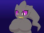 big_breasts bouncing_breasts breast_squish breasts female hand_on_breast huge_breasts not_furry smiley_face solo squish milkis2000 nintendo pokemon banette generation_3_pokemon pokemon_(species) 4:3 animated short_playtime