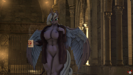 abs anthro anthrofied bathrobe bathrobe_only bedroom_eyes big_breasts breasts butt clothed clothing coffee_mug female genitals glowing glowing_eyes hair horn huge_breasts interior_background light mostly_nude motherly muscular muscular_anthro muscular_female muscular_thighs narrowed_eyes nipples robe seductive short_hair solo spread_wings spreading sunlight thick_thighs vulva wings naughty_cube friendship_is_magic hasbro my_little_pony mythology princess_luna_(mlp) equid equine mammal mythological_creature mythological_equine winged_unicorn 16:9 3d_(artwork) 4k absurd_res digital_media_(artwork) hi_res widescreen