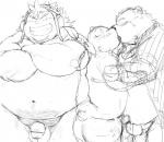 anthro barazoku belly big_belly blush bodily_fluids clothed clothing duo erection flaccid foreskin french_kissing front_view frottage genital_fluids genitals humanoid_genitalia humanoid_penis kemono kissing looking_at_another looking_at_viewer male male/male muscular nude obese overweight partially_clothed penile penis pilot_goggles precum sex side_view simple_background solo uniform white_background kotobuki bear human mammal collage_(disambiguation) 2016 black_and_white censored monochrome multiple_images sketch