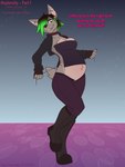 5_fingers anthro belly big_belly black_hair black_nose boots bottomwear breasts clothed clothed_anthro clothed_female clothing corset dialogue ear_piercing eyebrows facial_piercing fangs female fingerless_gloves fingers footwear fur gloves green_hair grey_body grey_fur hair handwear humanoid_hands industrial_piercing jacket lingerie lip_piercing lip_ring multicolored_hair navel outie_navel pants piercing pregnant pregnant_anthro pregnant_female ring_piercing shoes solo standing tail teeth text topwear two_tone_hair dansharkman nixx_(dansharkman) canid canine canis domestic_dog mammal 3:4 english_text hi_res