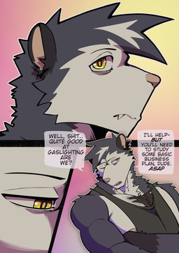3_panel_comic anthro body_hair chest_hair clothing dialogue fur male muscular muscular_anthro muscular_male nipples pecs sharp_teeth shirt solo speech_bubble tail tank_top teeth text topwear white_body white_fur yellow_eyes king_slabu nathan_(king_slabu) american_opossum mammal marsupial virginia_opossum absurd_res comic digital_media_(artwork) english_text hi_res