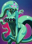 blue_lips blue_tongue breasts female forked_tongue glowing glowing_eyes lips long_tongue looking_at_viewer multi_breast multi_eye multi_nipple nipples not_furry purple_eyes solo tongue lawgick ben_10 cartoon_network xylene alien uxorite hi_res