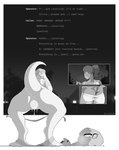 anthro biped blurred_background bodily_fluids border bottomless bottomwear breasts butt clothed clothing covering covering_face dripping_pussy duo duo_transformation egg egg_from_pussy electronics female front_view genital_fluids genitals growth hair hand_on_own_head headgear headphones headset human_to_anthro mid_transformation night non-mammal_hair non-mammal_pussy outside oviposition phone_call ponytail pussy rear_view rubble snout snout_growth species_transformation spread_legs spreading standing tail tail_growth text topwear torn_bottomwear torn_clothing torn_topwear transformation vaginal_fluids white_border koopacap dinosaur prehistoric_species reptile scalie theropod tyrannosaurid tyrannosauroid tyrannosaurus tyrannosaurus_rex 2023 artist_name english_text hi_res monochrome