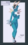 anthro anthrofied biped black_nipples breasts chest_tuft cobalion collaboration female fur generation_5_pokemon genitals hashtag id_number legendary_pokemon mingchee nintendo nipples notorious84 nude number pokemon pokemon_(species) pokemorph pussy solo species_name standing text the_pokedex_project tuft water