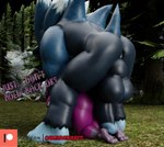 3d_(artwork) all_fours anthro anus backsack balls big_balls big_butt big_penis blue_body blue_fur butt camseven dark_gaia dialogue digital_media_(artwork) duo english_text erection eulipotyphlan femboy fur genitals grey_hair hair hi_res male male/male mammal muscular muscular_male outside patreon patreon_logo penis perineum purple_body purple_fur sega size_difference sonic_the_hedgehog sonic_the_hedgehog_(series) sonic_the_werehog sonic_unleashed teapot_(body_type) text thick_thighs unknown_species watermark werecreature wereeulipotyphlan werehog wide_hips wings