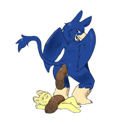 ambiguous_gender anthro anus beak blonde_hair blue_body blue_feathers blue_fur butt crouching duo eyes_closed feathered_wings feathers feces feces_on_body feces_on_chest feces_on_ground feces_pile feet female female_pooping fur genitals grey_tongue hair larger_female looking_at_another looking_back looking_back_at_another lying narrowed_eyes nude nude_ambiguous nude_anthro nude_female on_back open_beak open_mouth open_smile pooping pooping_on_another raised_tail scatplay scuted_feet scutes simple_background size_difference smaller_ambiguous smile tail tail_tuft talons tan_beak toes tongue tuft vulva white_background wings yellow_body yellow_fur mvsnake european_mythology greek_mythology mythology avian mammal mouse murid murine mythological_avian mythological_bird mythological_creature mythological_firebird phoenix rodent
