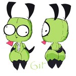 andromorph anthro big_butt butt femboy intersex lagata_(artista) male solo invader_zim nickelodeon gir_(invader_zim) hi_res