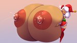 16:9 2018 absurd_res anise_(elfdrago) areola bell big_areola big_breasts big_nipples blush bodily_fluids breast_expansion breasts brown_body christmas christmas_clothing christmas_headwear clothing digital_media_(artwork) dress elfdrago expansion eyes_closed female food food_creature food_humanoid hat headgear headwear hi_res holding_breast holidays huge_areola huge_breasts huge_nipples humanoid hyper hyper_areola hyper_breasts hyper_nipples lactating nipples not_furry puffy_areola puffy_nipples santa_hat smile solo standing widescreen