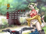 2006 4:3 anthro bicycle blush bottomwear breasts calendar camel_toe clothed clothing clothing_lift domestic_cat dr_comet elma_(tenchi_muyo) exhibitionism felid feline felis female footprint front-print_panties green_hair hair hi_res mammal may_(month) nipple_outline nipples open_mouth panties paw_panties paw_print_panties paw_print_underwear paw_underwear pawprint presenting_panties print_clothing print_panties print_underwear ribbons seductive skirt skirt_lift solo summer tail tenchi_muyo underwear vehicle wallpaper yellow_clothing yellow_panties yellow_underwear