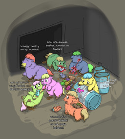 abuse ambiguous_feral ambiguous_gender angry animal_noises baby_talk bite blonde_hair blood blue_body blue_fur blue_hair blue_tail bodily_fluids brown_body brown_fur can cannibalism child_abuse chirping container death dialogue dirty dying eyes_closed feces feral fur gore green_body green_fur green_hair green_tail guts hair happy hard_vore intestines killing lying mouth_hold mutilation narrowed_eyes neonate on_back on_front open_mouth orange_body orange_fur organs pained_expression pink_body pink_fur pink_hair pink_tail purple_body purple_fur racism red_hair red_tail sad severed_body_part severed_limb severed_wing suffering tail text torture vore wings yellow_body yellow_fur yellow_tail young young_ambiguous young_feral carpdime fluffy_pony mythology equid equine fluffy_pony_(species) mammal mythological_creature mythological_equine pegasus digital_media_(artwork) english_text hi_res shaded